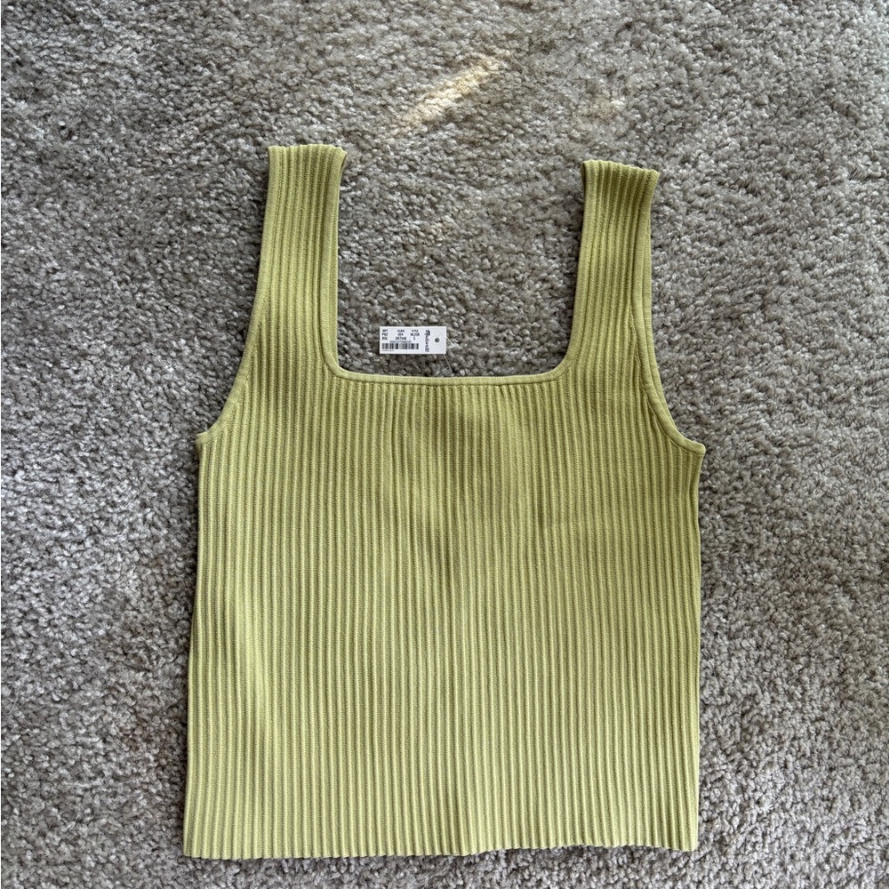 Madewell ottoman sweater tank in blanched olive green NWT small